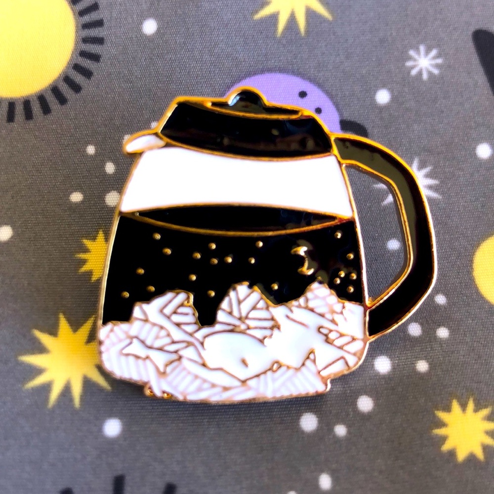 Cosmic Coffee Pot Enamel Pin